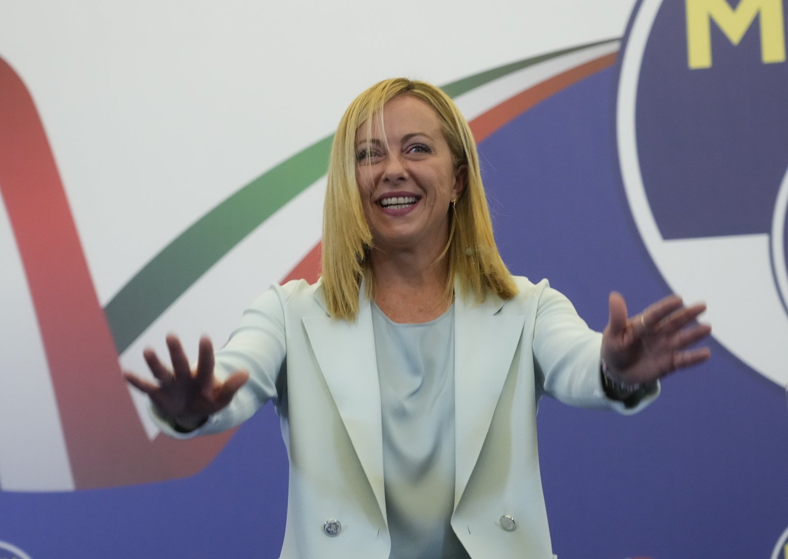 Protest gegen die «selbstgerechte Elite» Giorgia Meloni. Bild: Keystone-SDA