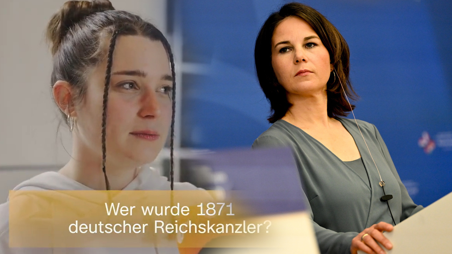 Emilia Fester (l.) und Annalena Baerbock: Kinder des kompetenzorientierten Unterrichts. (Bilder: Screeshot ZDF/ Keystone)