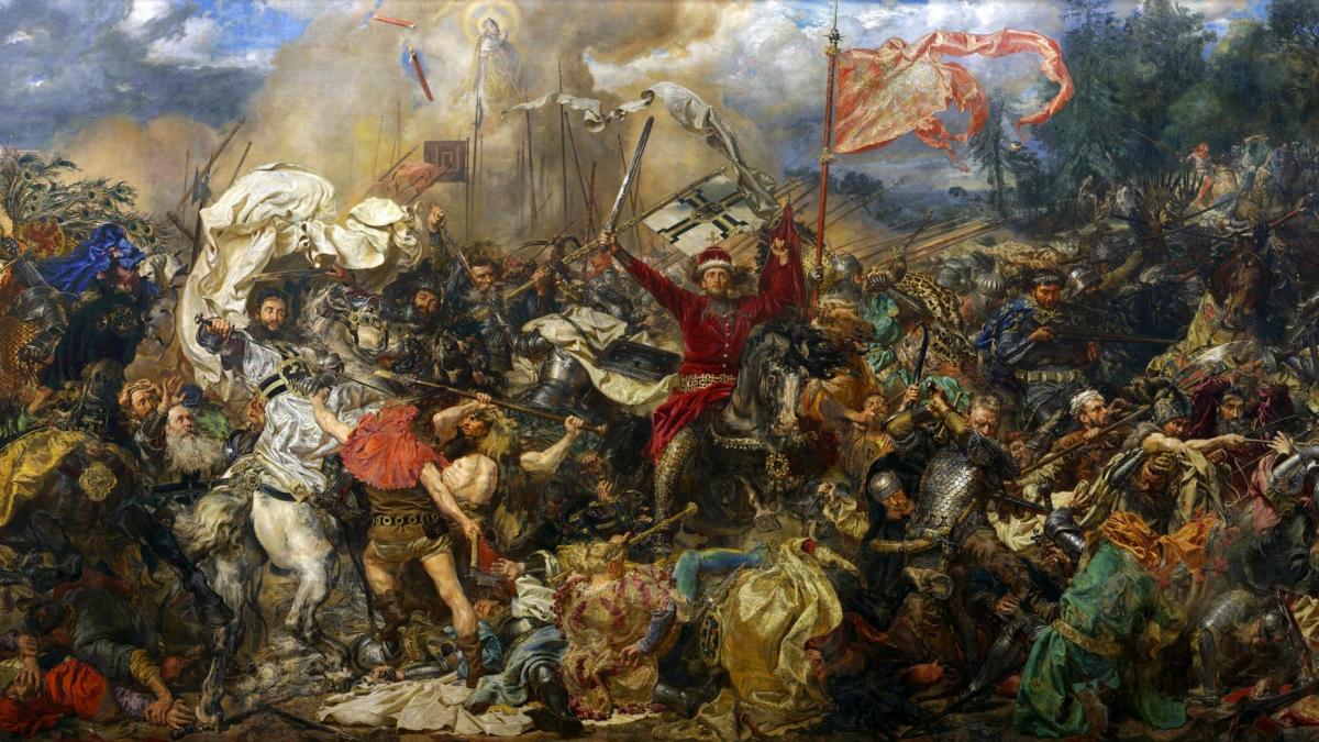Als polnische Nationalikone hat Jan Matejko die Schlacht bei Tannenberg 1878 gemalt (Quelle: Wikipedia)
