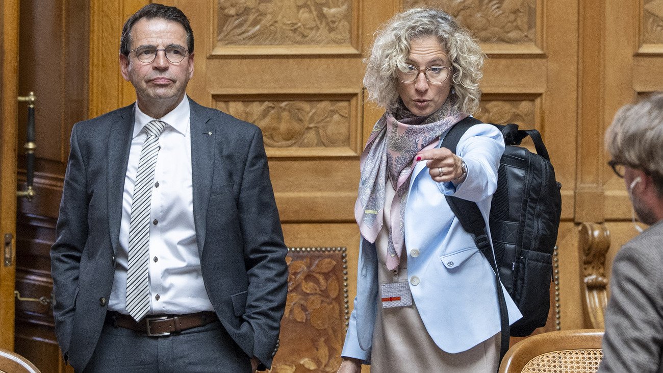 Die Grünliberalen Nationalräte Matthias Jauslin und Barbara Portmann. Bild: Keystone