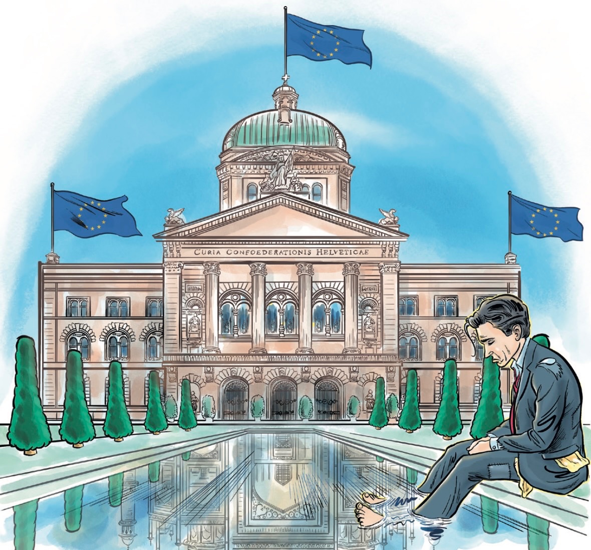 Karikatur von Ian David Marsden.