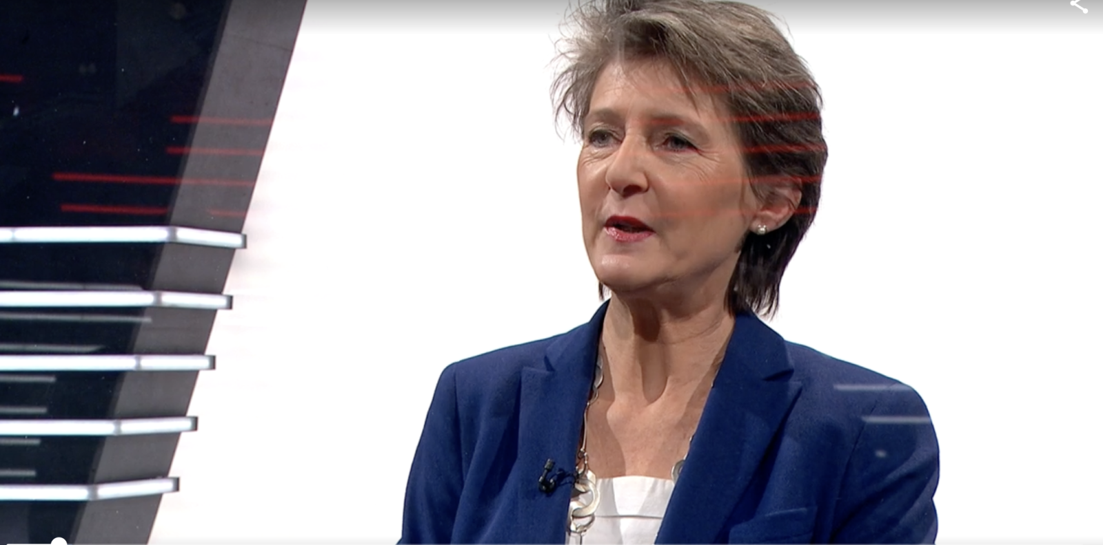 Bundesrätin Simonetta Sommaruga in der «Arena» des Schweizer Fernsehens (Screenshot: fi.)