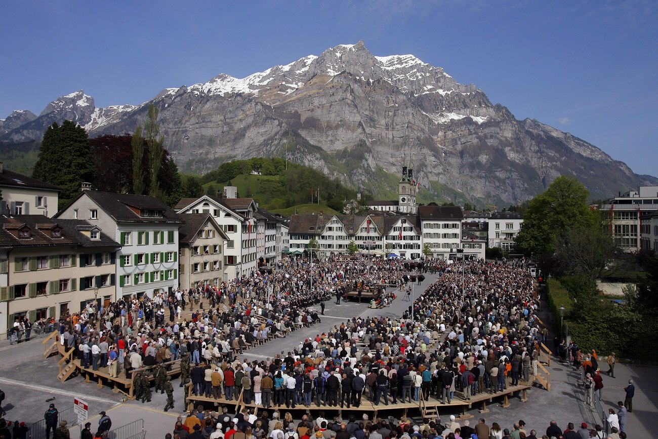 Ring der Glarner Landsgemeinde. Bild: Keystone