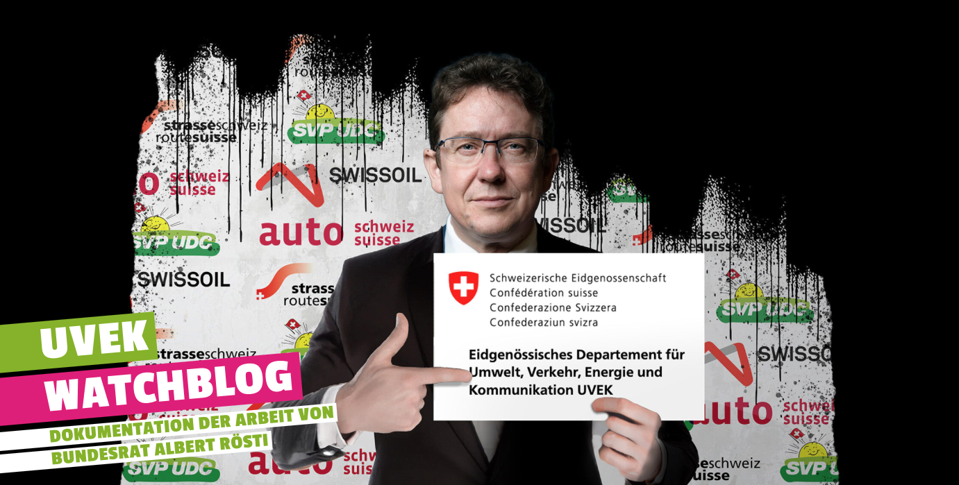 Plakativ inszeniert: Der UVEK Watchblog der Grünen (Quelle: Screenshot uvekwatch.ch)