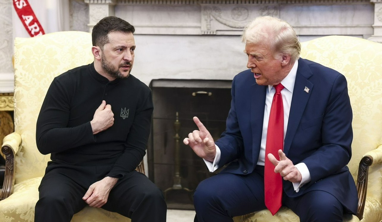 «Beispielloser Eklat zwischen den beiden Staatsoberhäuptern»: Wolodimir Selenksi (links) und Donald Trump am letzten Freitag im Weissen Haus. Bild: Keystone