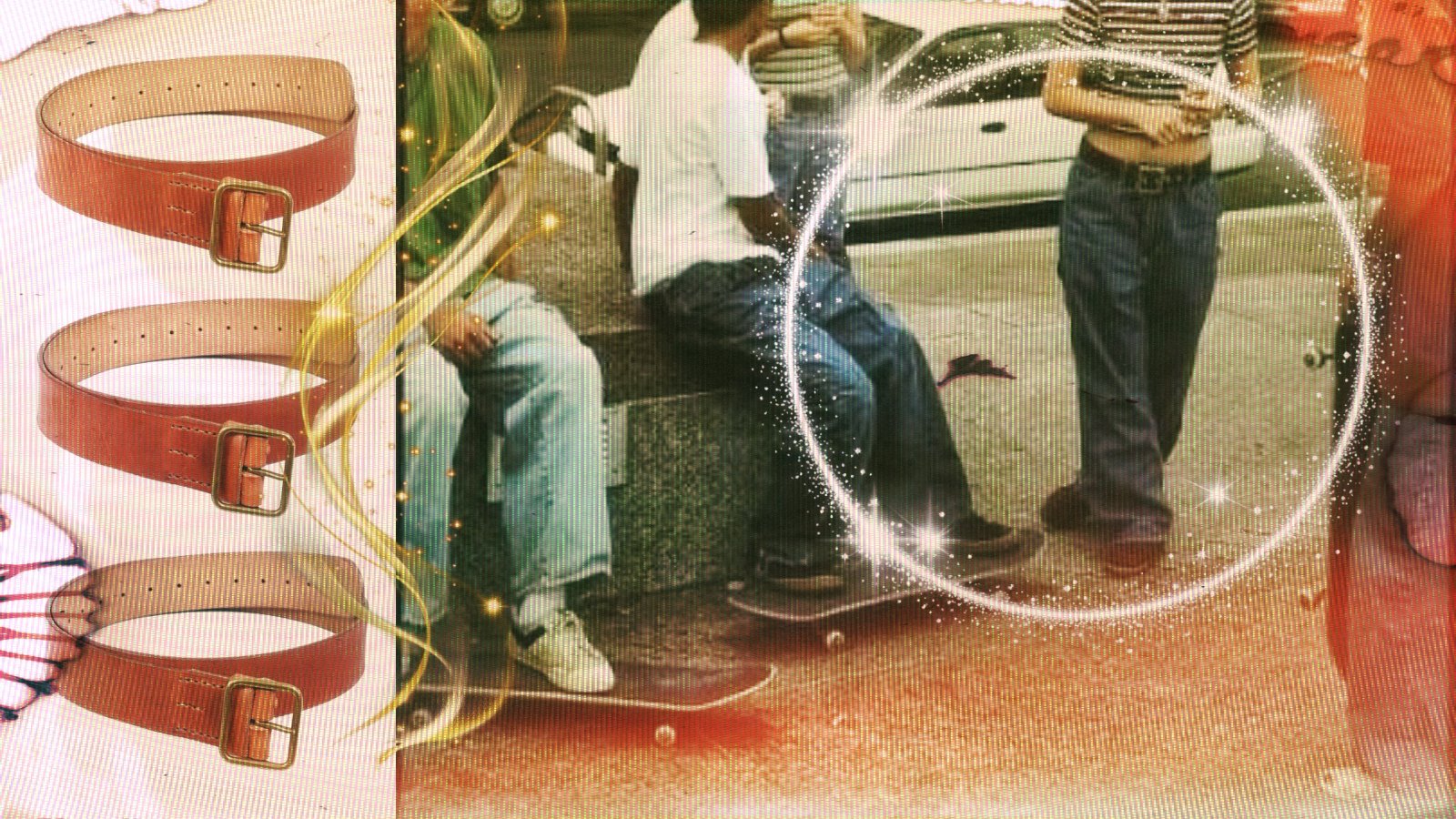 «Wir Kinder vom Grunge klauten die Gürtel unseren Vätern. Am liebsten, welch‘ Ironie, die Militärgürtel der Schweizer Armee.» / Bild: Pinterest x KI