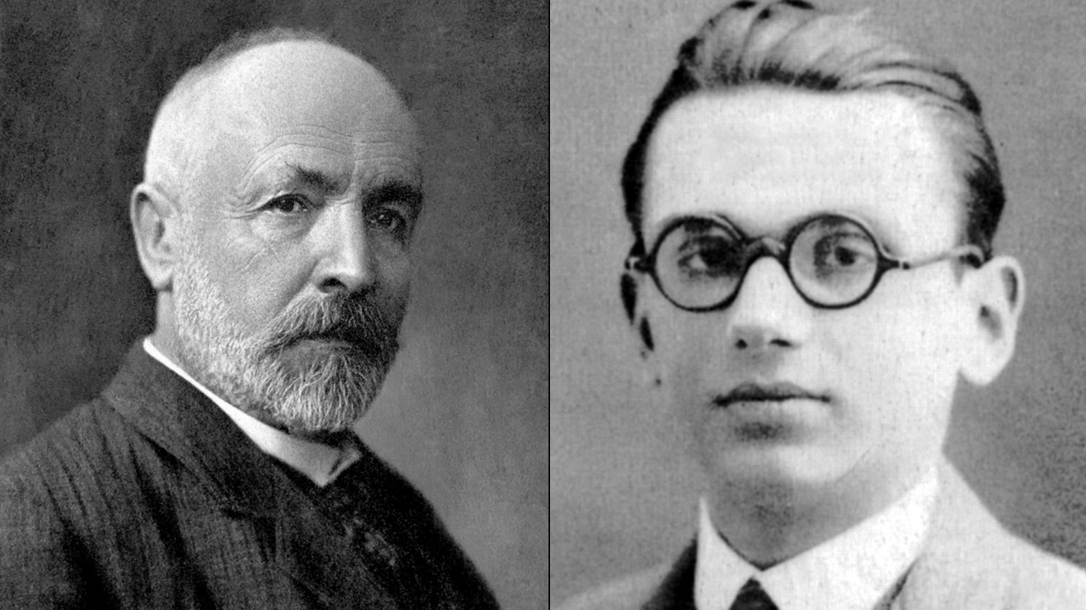 Brachten die Erkenntnisse über unendliche Mengen entscheidend voran: die Mathematiker Georg Cantor (links) und Kurt Gödel. Bilder: Wikipedia