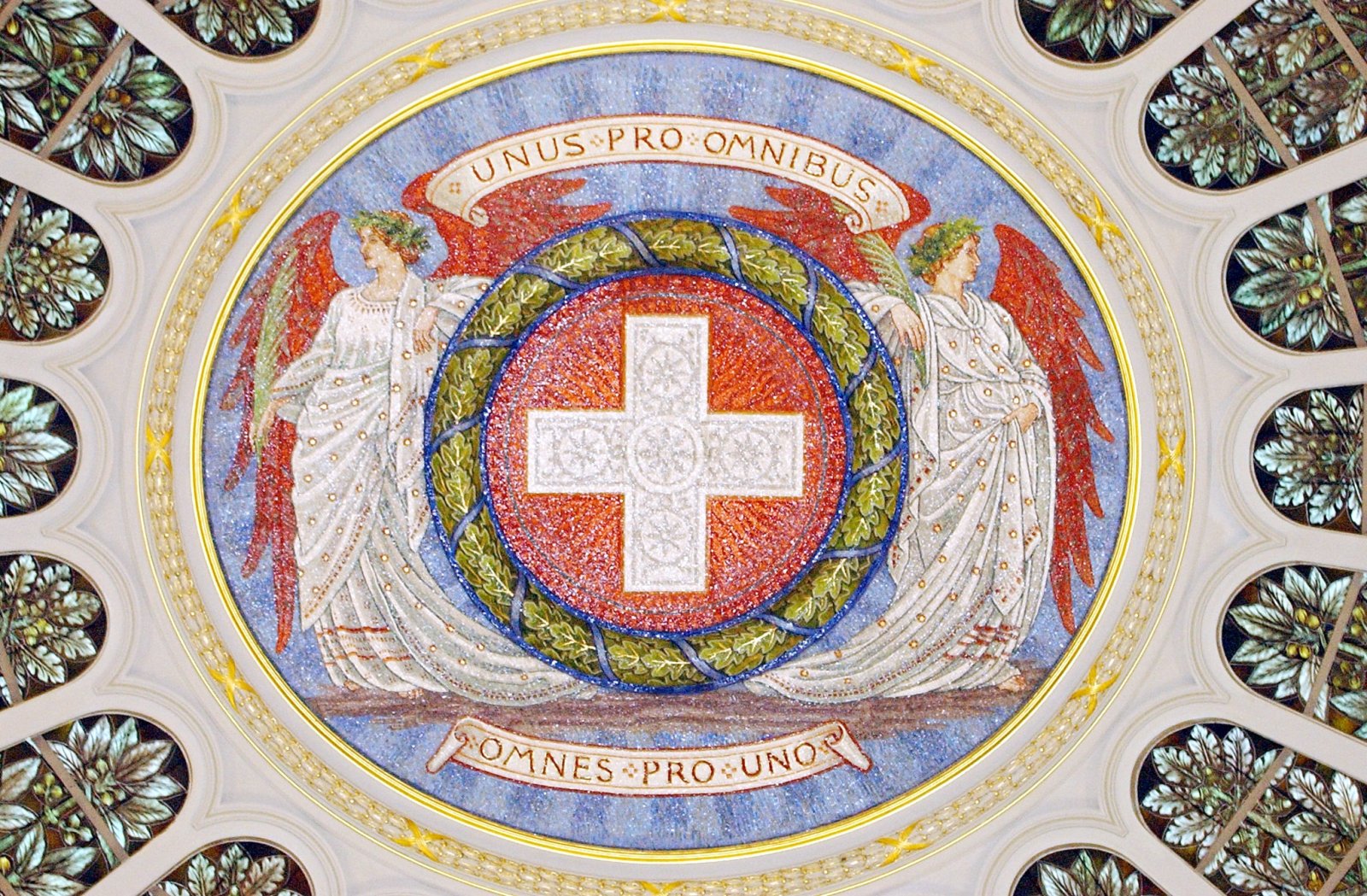 Deckengemälde im Bundeshaus als Sinnbild für den Schweizer Föderalismus. Bild: Keystone