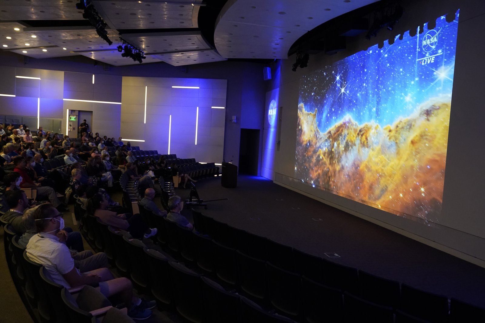 Blick in die Tiefen des Universums: Präsentation von Bildern des neuen James Webb Space Telescope, Juli 2022. Bild: Keystone