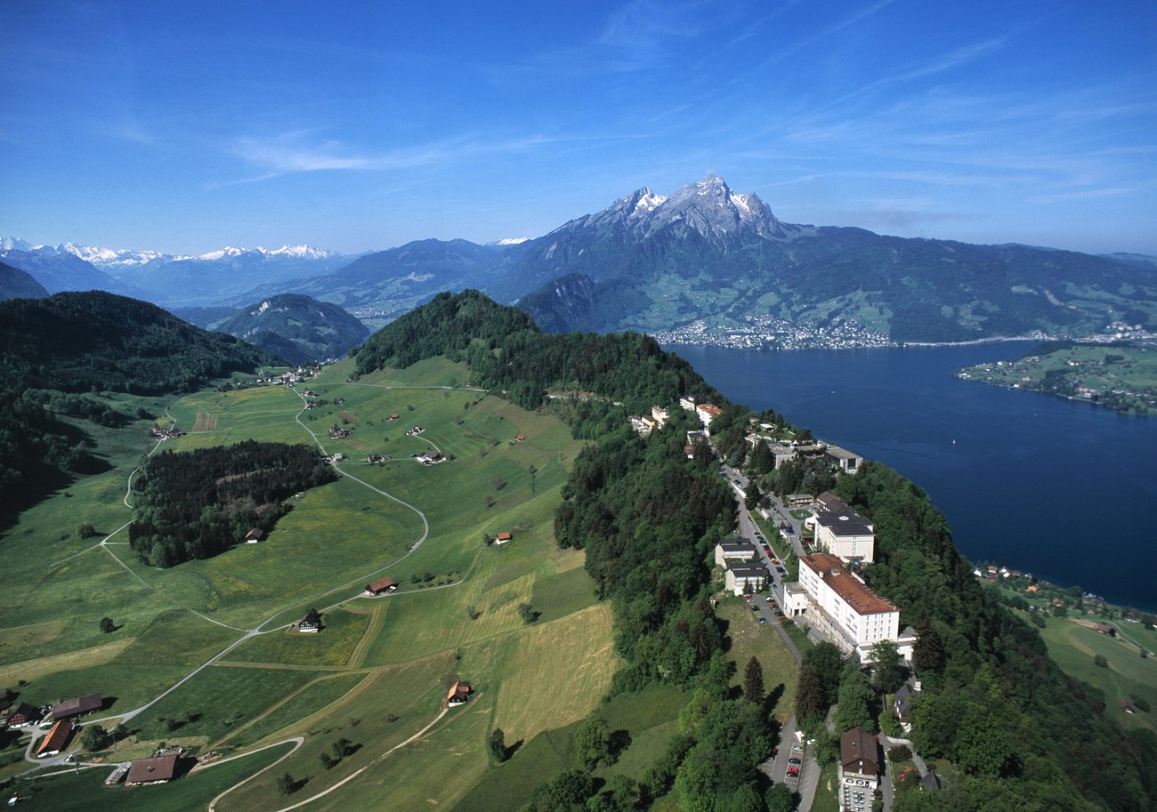 Zentrum der Weltpolitik für ein Wochenende: Das Bürgenstock Resort. Bild: Keystone