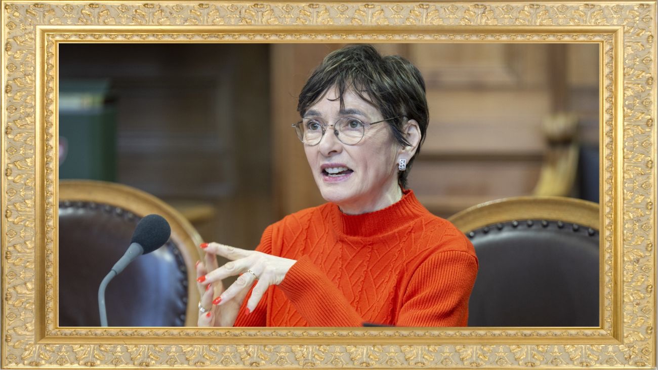 Ständerätin Marianne Binder im Parlament. Bild: Keystone / Eigene Montage