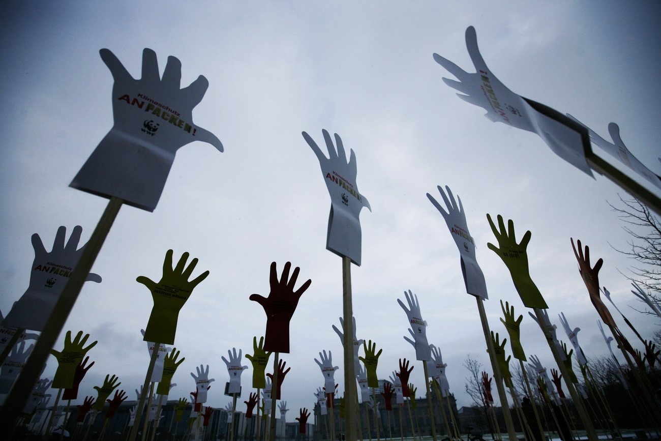 Da war der Protest noch friedlich: Klimademonstration in Berlin, 2009. Bild: Keystone