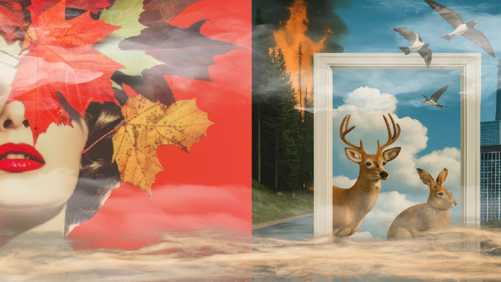 «Wegen den Waldbränden in Kanada, seit Wochen schon!» Collage: KI x Dominique Feusi