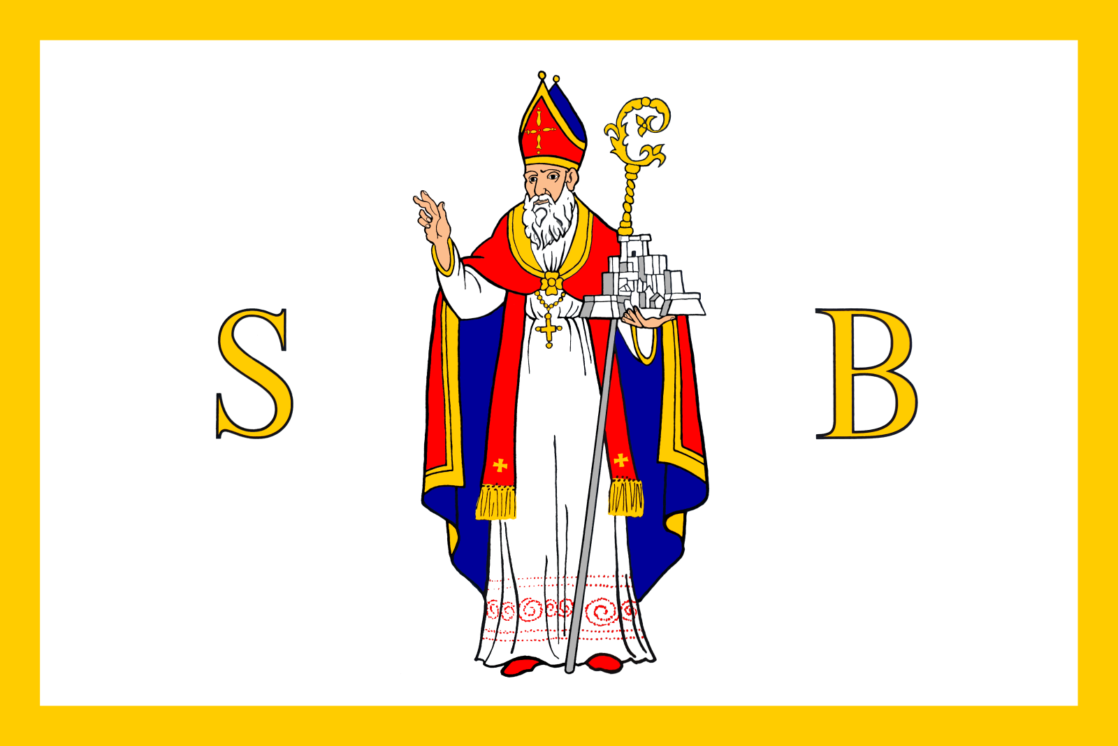 Darstellung der Flagge von St. Blaise, der Nationalflagge der Ragusanischen Republik. (Bild: Wikipedia)