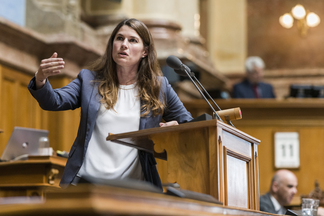 SVP-Nationalrätin Nadja Pieren (BE) spricht sich gegen das neue Gesetz aus: Sie will keine Finanzierung mit Bundesgeldern für familienergänzende Kinderbetreuung. (Bild: Keystone Alessandro della Valle)