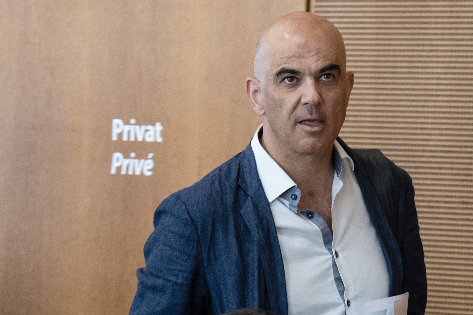 Fliegender Bonvivant: Bundesrat Alain Berset. Bild: Keystone-SDA