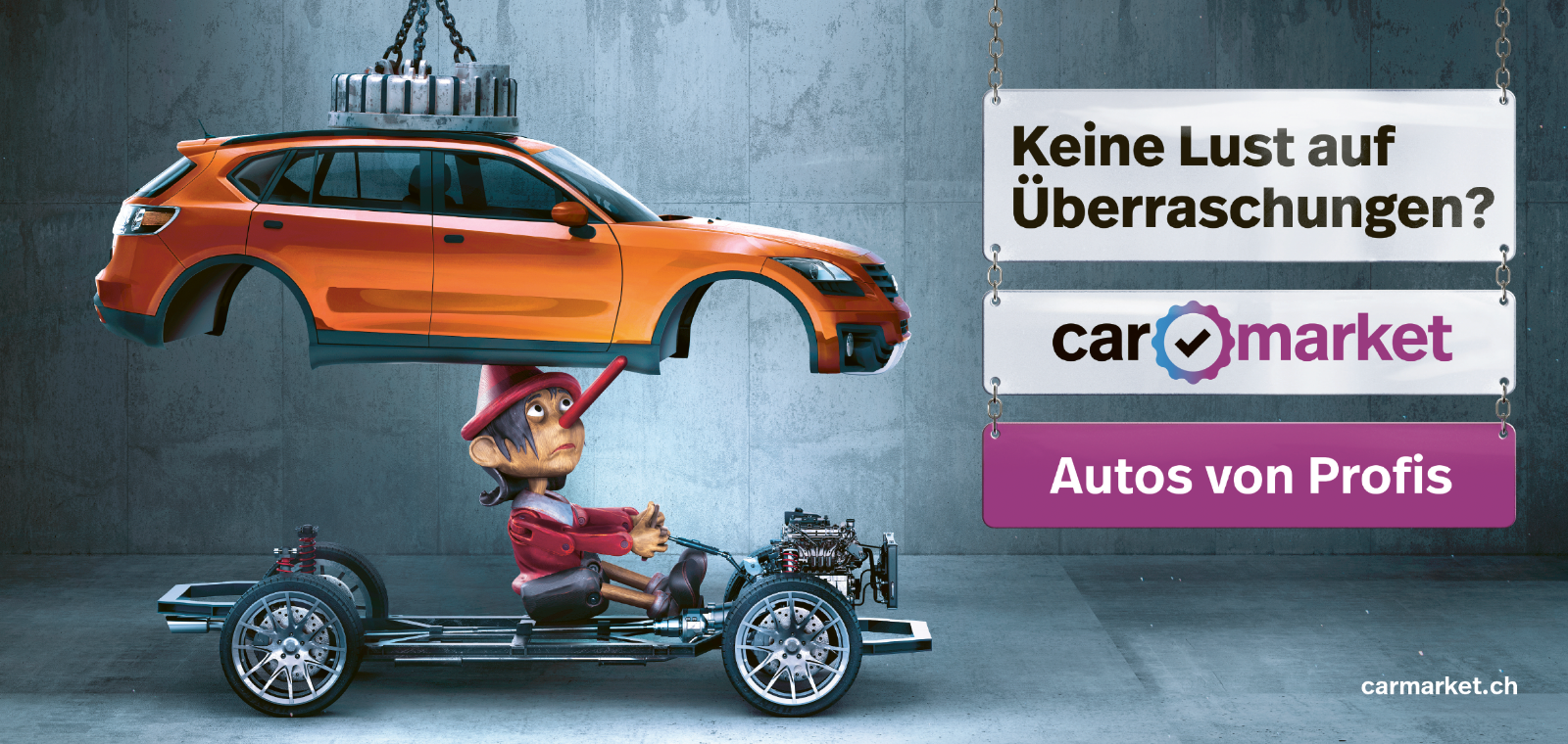Die Kampagne «Keine Lust auf Überraschungen» von carmarket.ch.