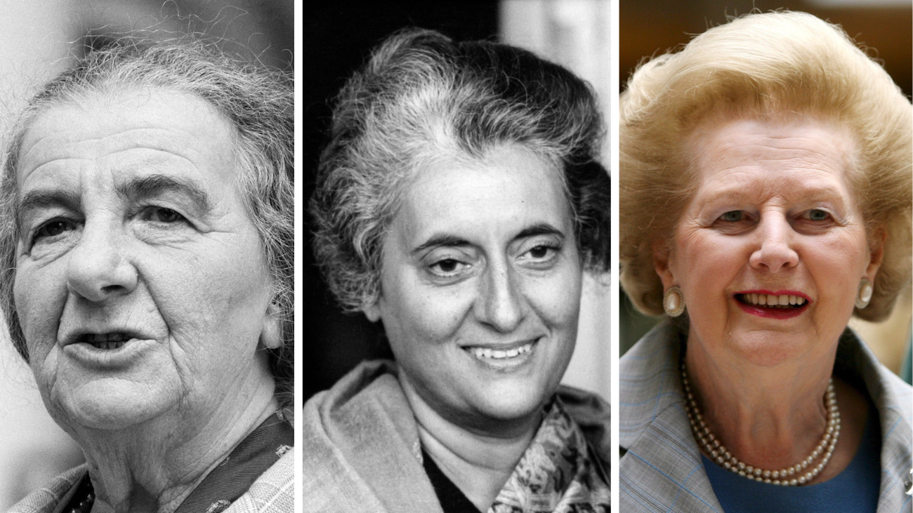 Es lassen sich ohne Mühe viele Staatschefinnen finden, welche mit Kriegshandlungen auffielen: Golda Meir (links), Indira Gandhi (Mitte), Margaret Thatcher. Bilder: Keystone
