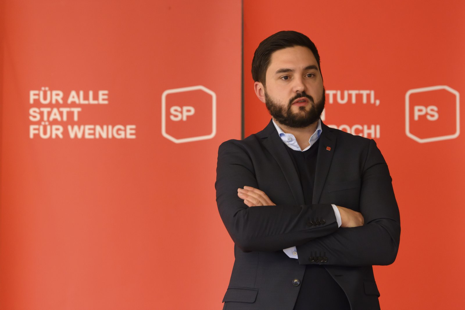 «Europäische Öffnung und sozialer Fortschritt»: SP-Co-Präsident Wermuth. Bild: Keystone-SDA