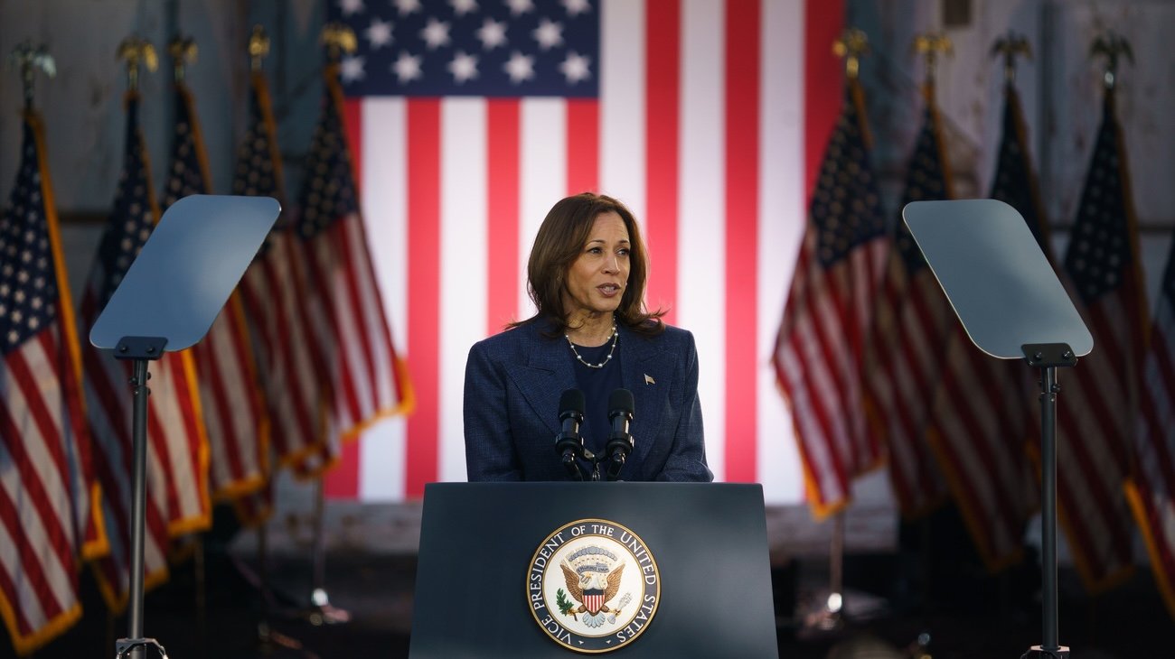 Klarer Favorit bei den Schweizern: US-Vizepräsidentin und demokratische Präsidentschaftskandidatin Kamala Harris. Bild: Keystone