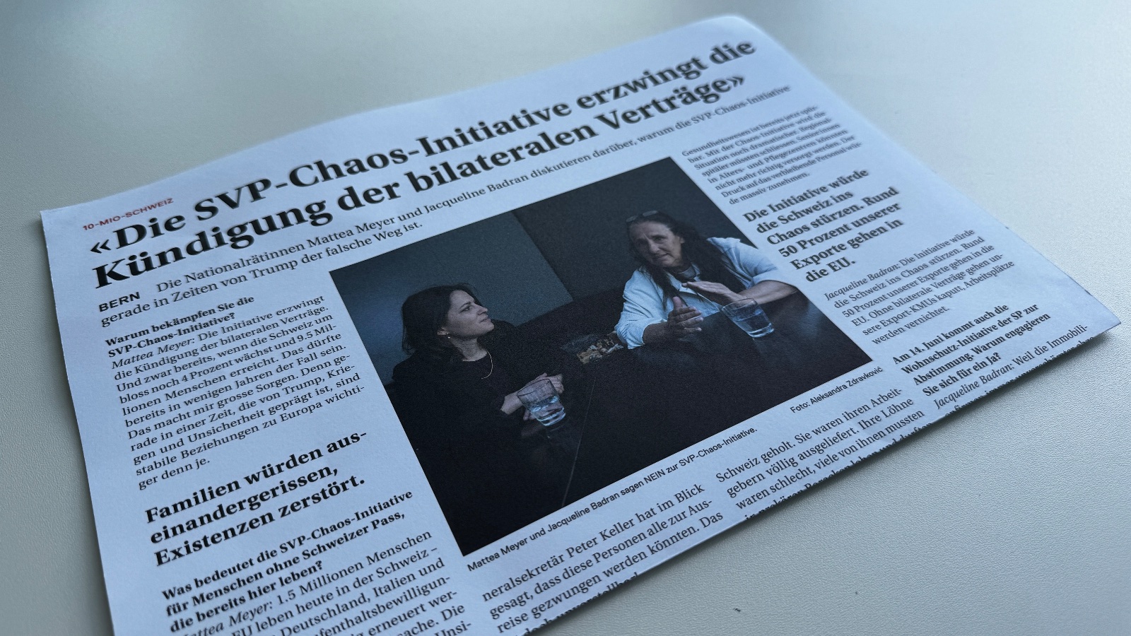 Landet in jedem Zürcher Briefkasten: «Zeitung» der SP Kanton Zürich. Bild: Nebelspalter