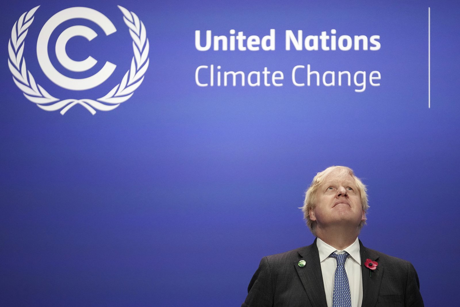 Der britische Premier Boris Johnson an der Eröffnung der Uno-Klimakonferenz. Bild: Keystone