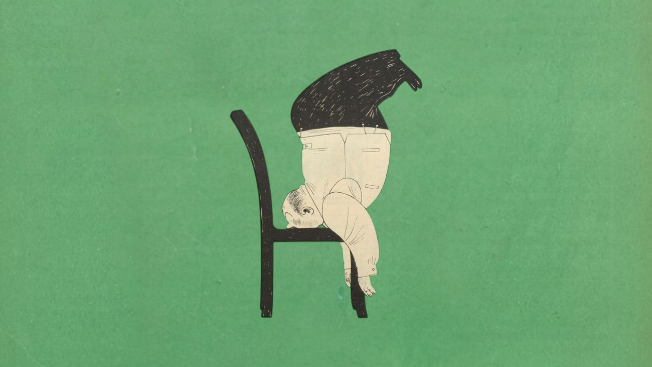Beamter bei der Arbeit. (Karikatur Nebelspalter, 1939).