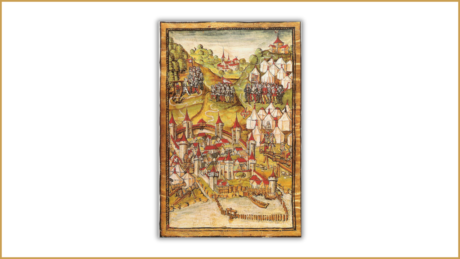 Schlacht von Murten, 1476. Die frömmsten Krieger Europas. Bild: Wikimedia