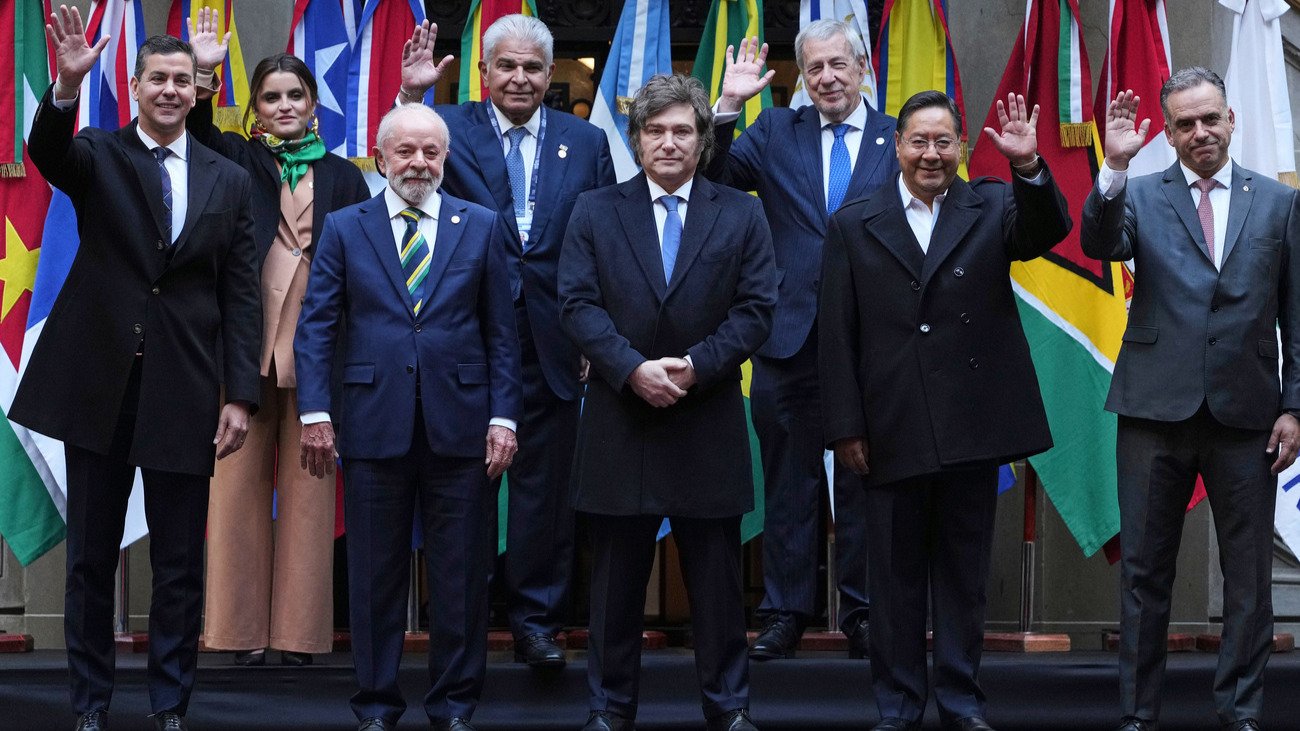 Die Präsidenten der lateinamerikanischen Mercosur-Staaten bei einem Gipfeltreffen im Juli 2025. Bild: Keystone