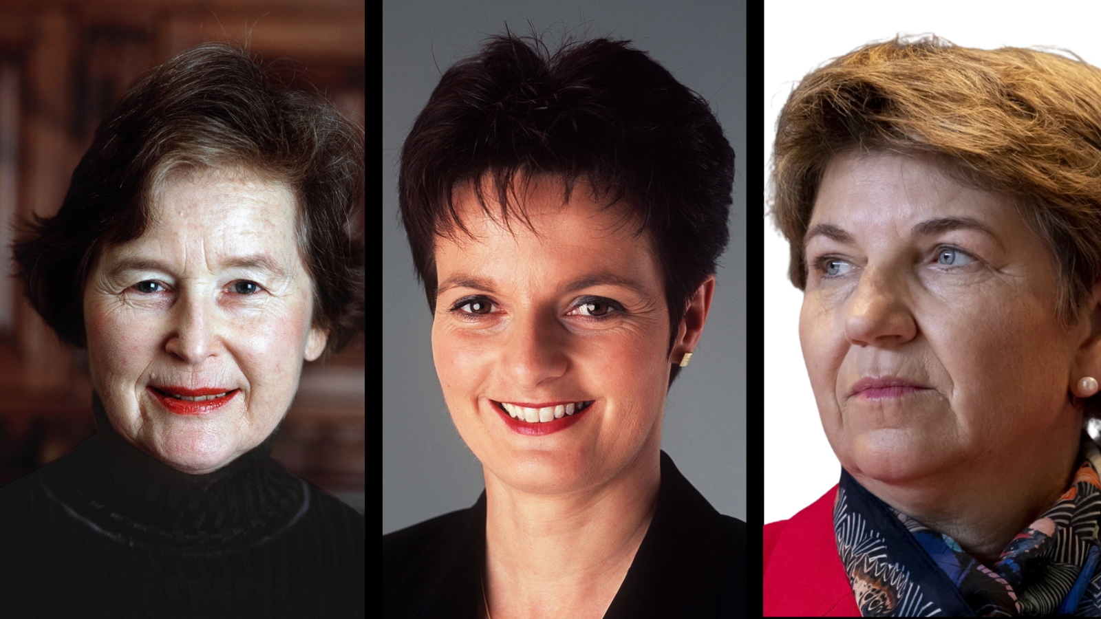 Das weiblichen Geschlechts hat im Bundesrat noch Steigerungspotenzial: V.l.n.r.: Elisabeth Kopp, Ruth Metzler, Viola Amherd. Bilder: Keystone 
