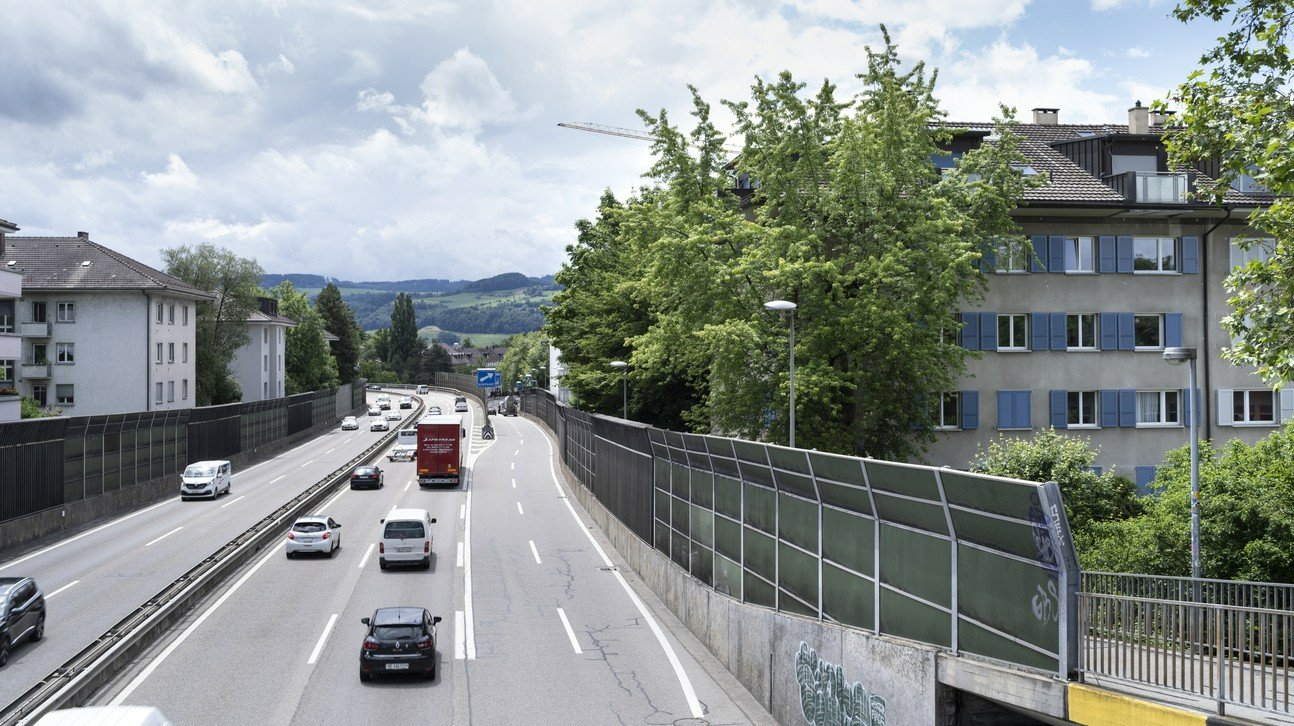 Viele bauliche Möglichkeiten zur Lärmverminderung: Stadtautobahn in Bern. Bild: Keystone