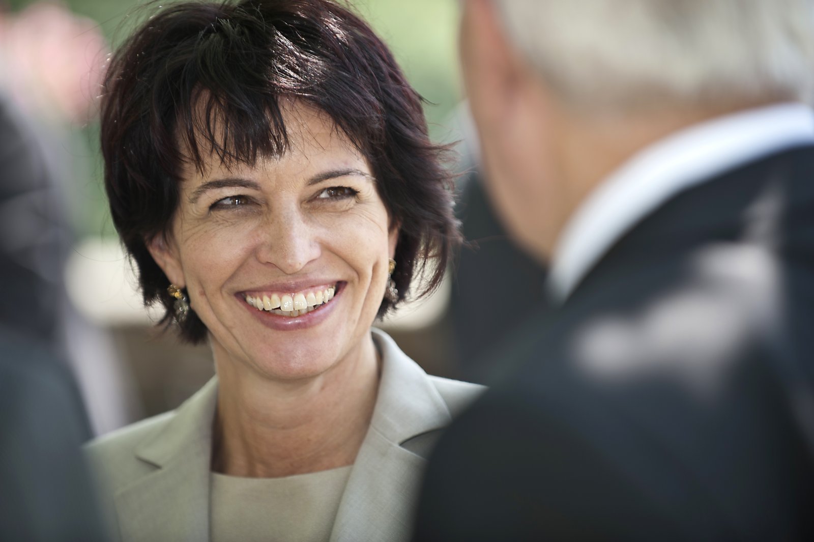 Alle Einwände weggelächelt– Ex-Bundesrätin Doris Leuthard (CVP). Bild: Mediathek VBS