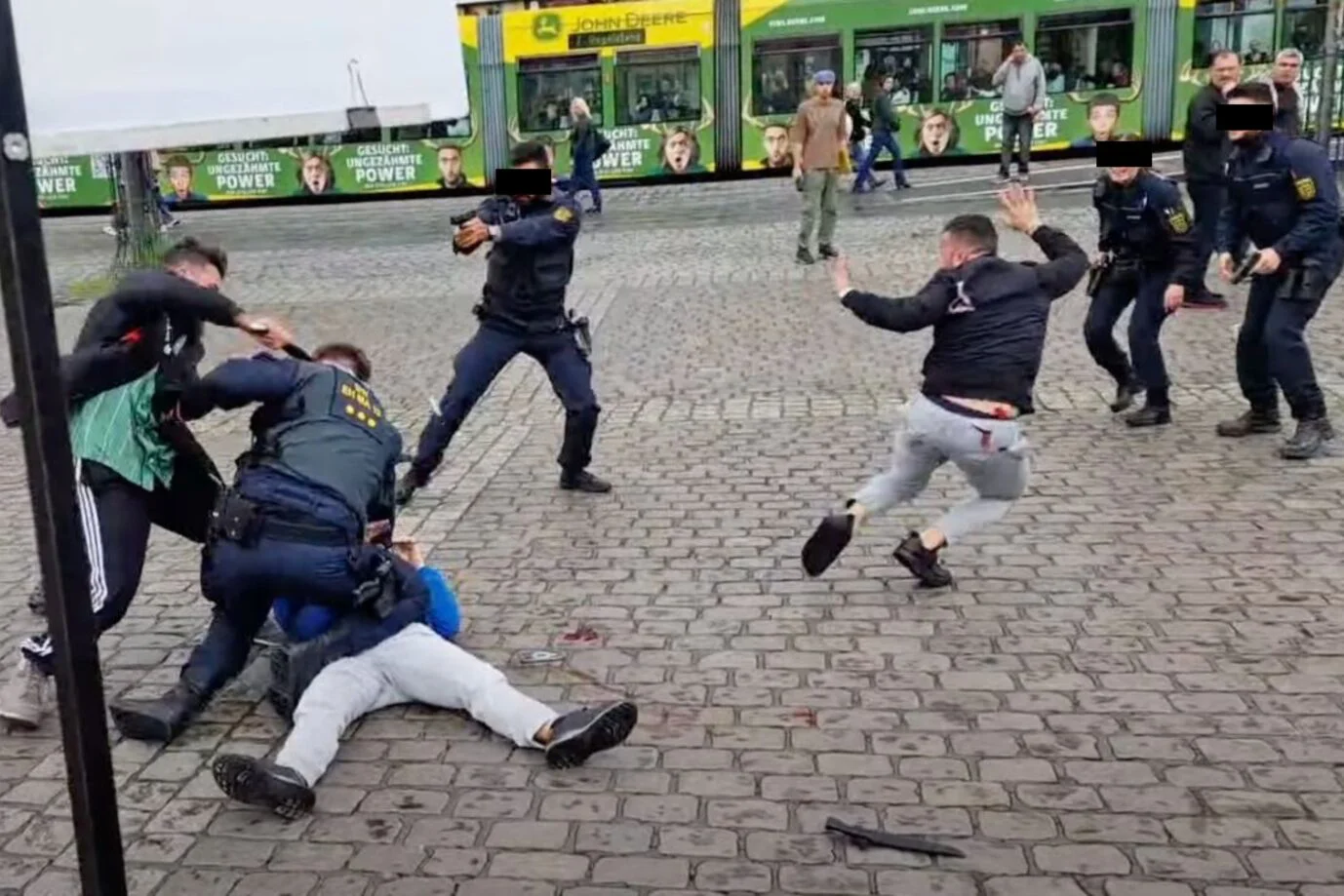 Mord in Mannheim, 31. Mai 2024. (Video der Tat). Bild: Screenshot Video auf X