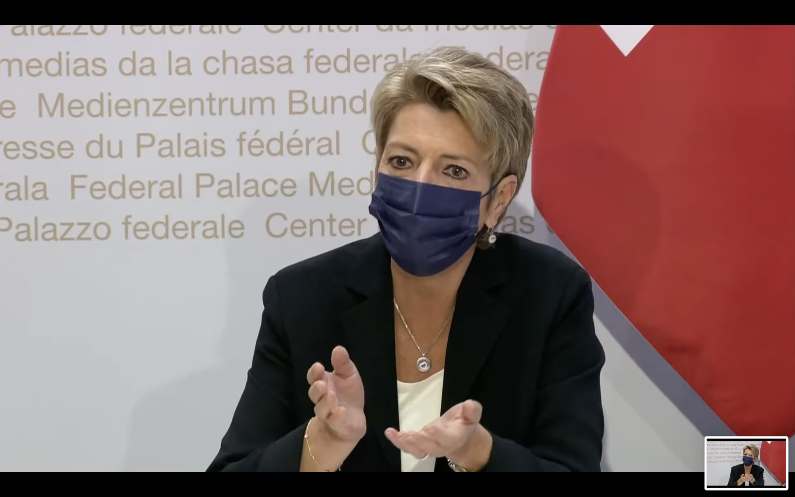 Am Dienstag fand die Medienkonferenz zum neuen Bundesgesetz über polizeiliche Massnahmen zur Bekämpfung von Terrorismus statt (Bild: Medienkonferenz 13.4.2021)