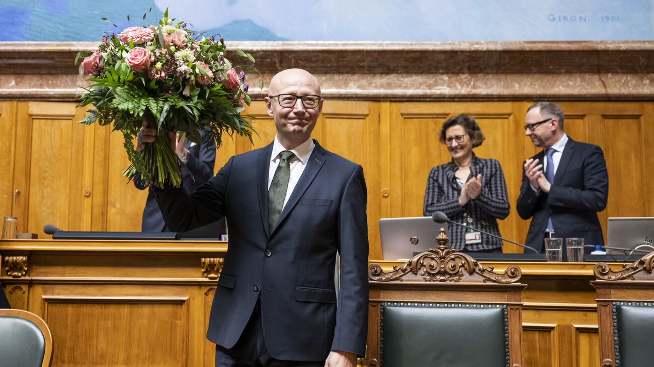 Der bundesratslose Bundeskanzler Viktor Rossi (GLP) nach seiner Wahl. Bild: Keystone