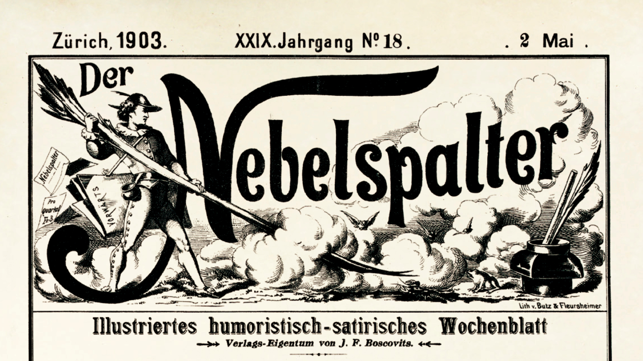 Das Cover des «Illustrierten humoristisch-satirischen Wochenblatts» Nebelspalter aus dem Jahr 1903.