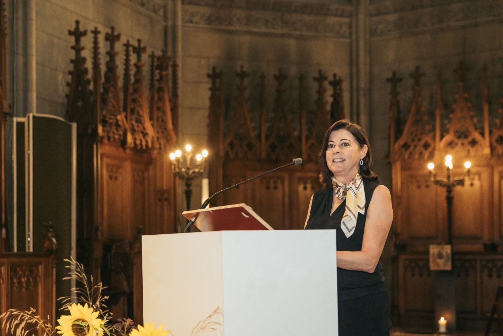 Die Baselbieter Landrätin Christine Frey (FDP) an der MBA-Diplomfeier der Fachhochschule Nordwestschweiz. Bild: zVg