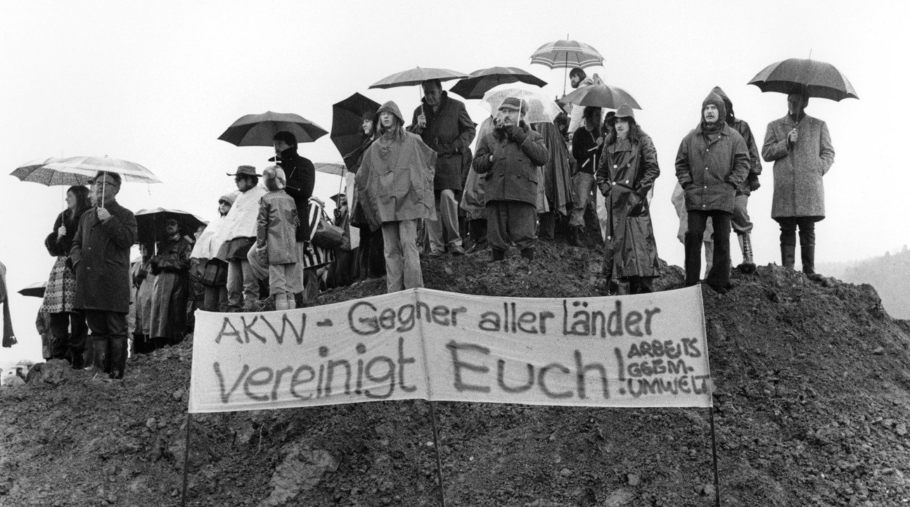 Atomenergie wird trotzdem genau gleich viel erzeugt: Besetzer in Kaiseraugst, 1975. Bild: Keystone