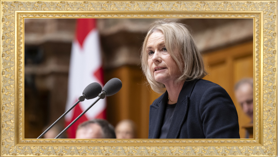 Bereits der zweite Löli-Titel in einer Woche für die Baselbieter Mitte-Nationalrätin. Bild: Keystone/eigene Montage