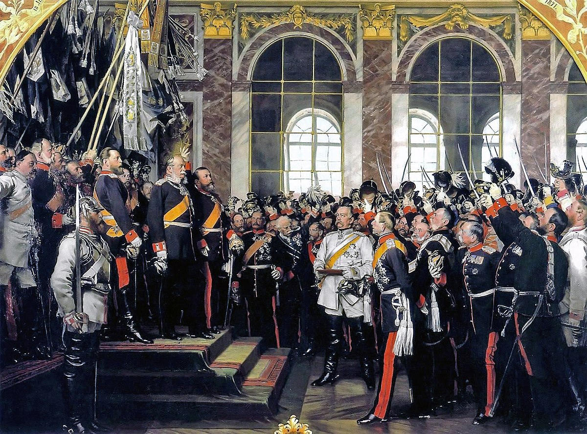 Im Januar 1871 wurde im Spiegelsaal von Versailles bei Paris das deutsche Kaiserreich ausgerufen. Wenige Monate später wollten auch die Deutschen von Zürich den Sieg über Frankreich und die Wiedererstehung des Reiches feiern. (Bild: Anton von Werner: Die Proklamierung des deutschen Kaiserreiches, 1885, Bismarck-Museum Friedrichsruh).