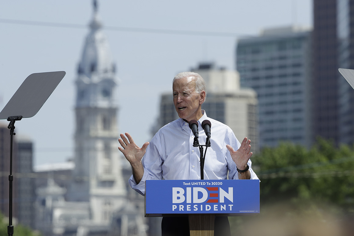 Joe Biden, Präsident der USA, an einer Wahlveranstaltung in Philadelphia.