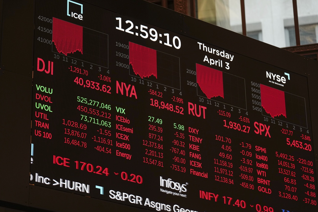 Nach US-Zöllen: Negative Reaktion an der Börse. Bild: Keystone