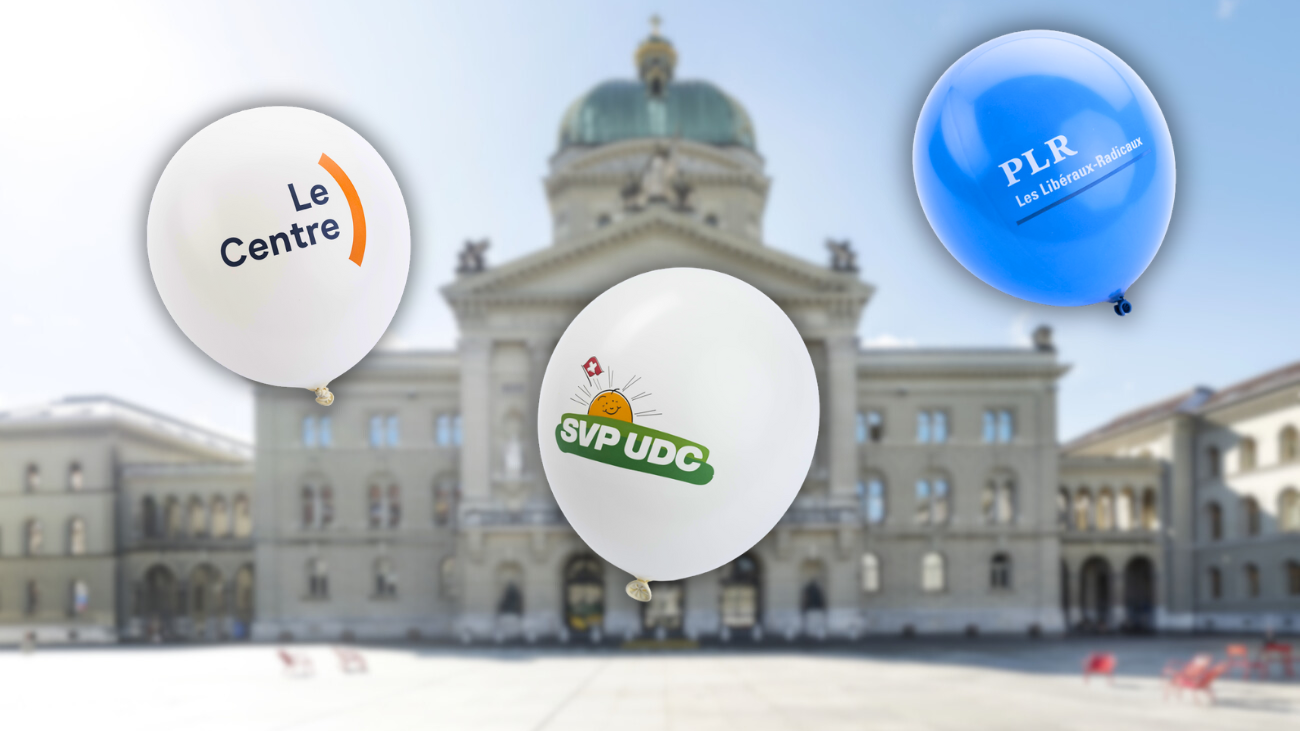 Finden die bürgerlichen Parteien zurück zu einer liberalen Agenda? Bild: Keystone / Eigene Montage