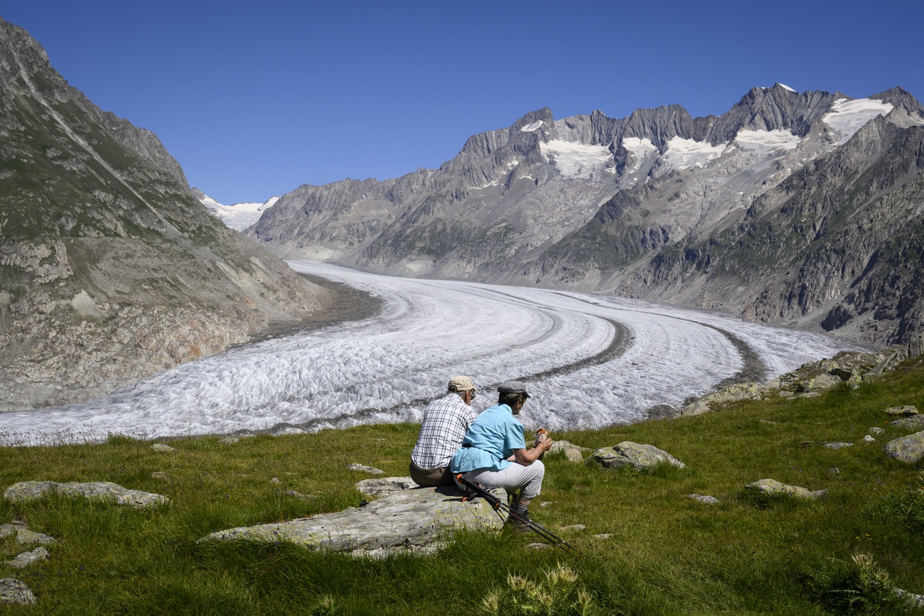 Wo von Dichtestress noch keine Rede ist: Aletschgletscher im Sommer. Bild: Keystone