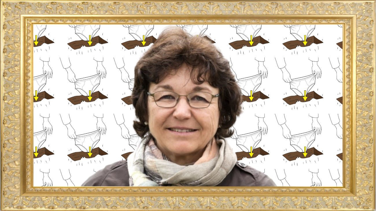 Eva Reinhard, oberste Leiterin der nationalen Schlüpfer-Datenbank. Bild: Eigene Montage