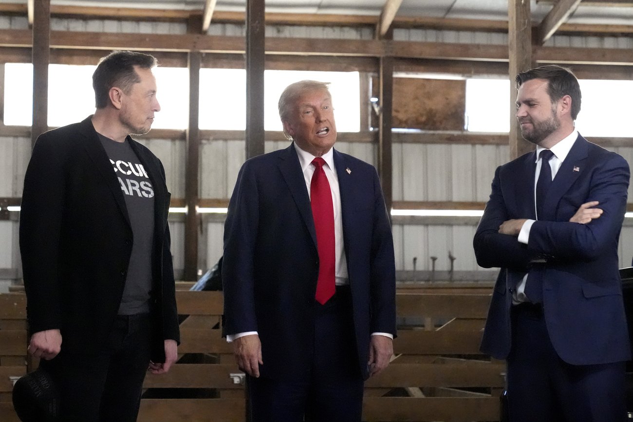 Wer wird mehr gehasst? V.l.n.r.: Elon Musk, Donald Trump, JD Vance. Bild: Keystone