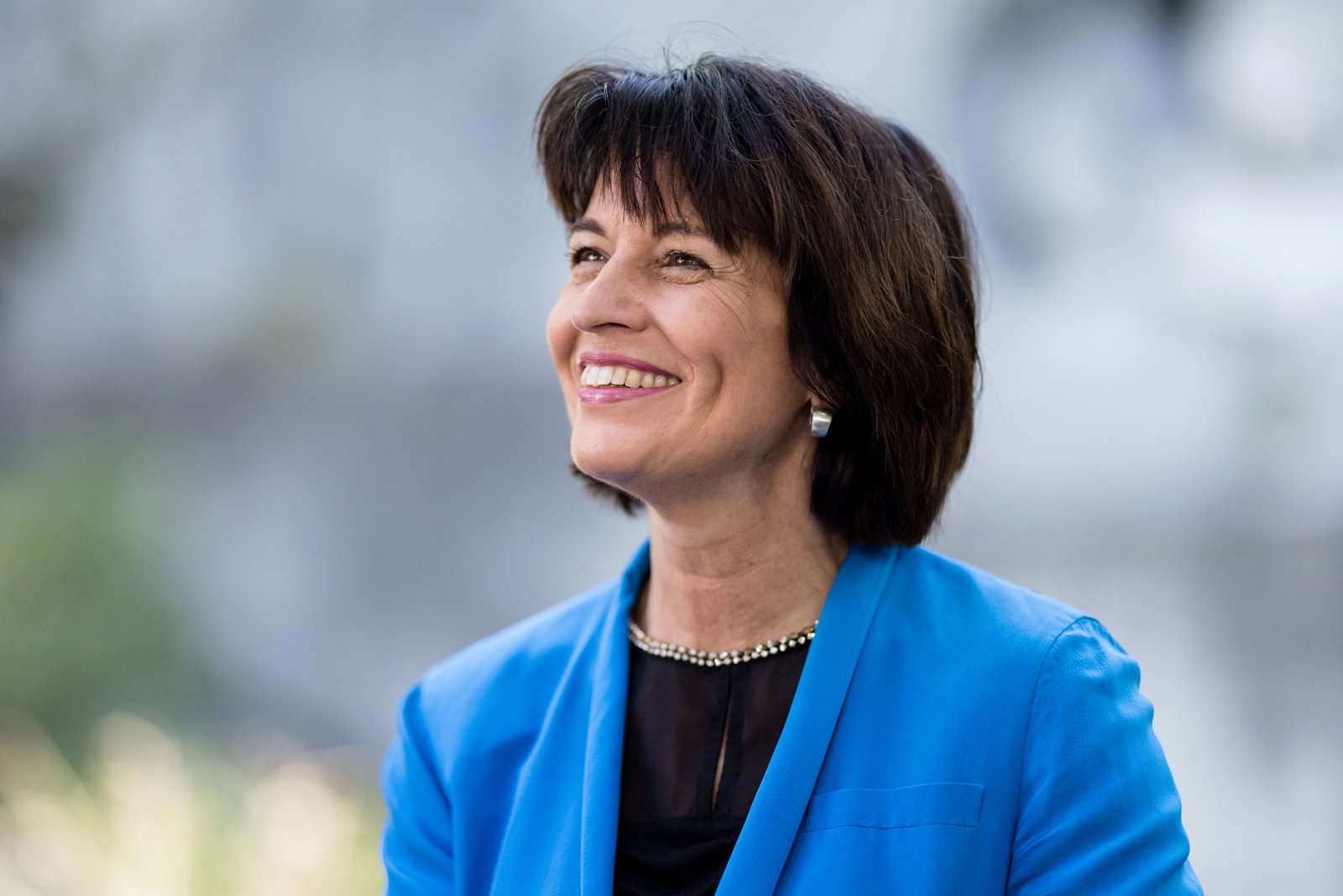Einwände gegen die ihre Energiestrategie lächelte sie einfach weg – die ehemalige Bundesrätin Doris Leuthard (CVP). Bild: Keystone