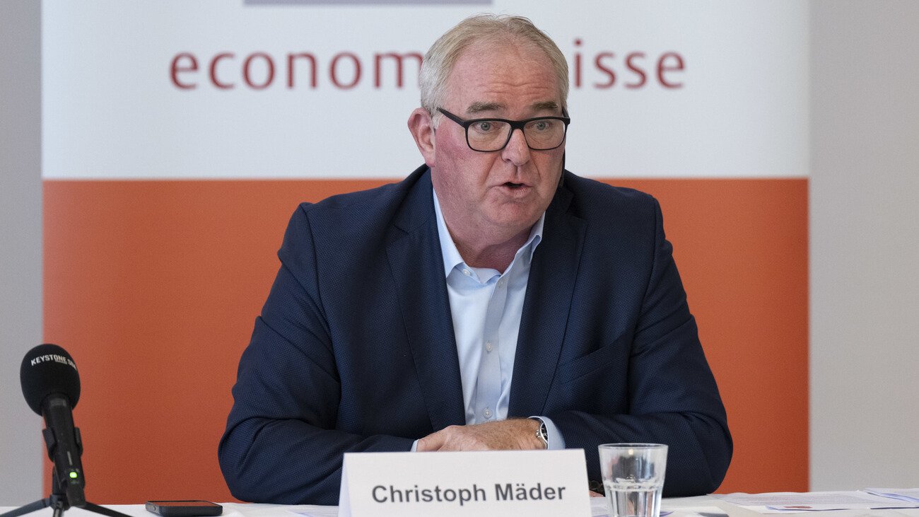 Christoph Mäder, Präsident von Economiesuisse, befürwortet die EU-Rahmenverträge, aber auch ein Ständemehr bei der Abstimmung. Bild: Keystone