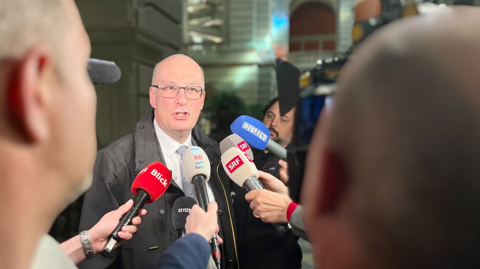 Bundesratskandidat Markus Ritter vor seiner Anhörung bei der FDP-Fraktion. Bild: YG