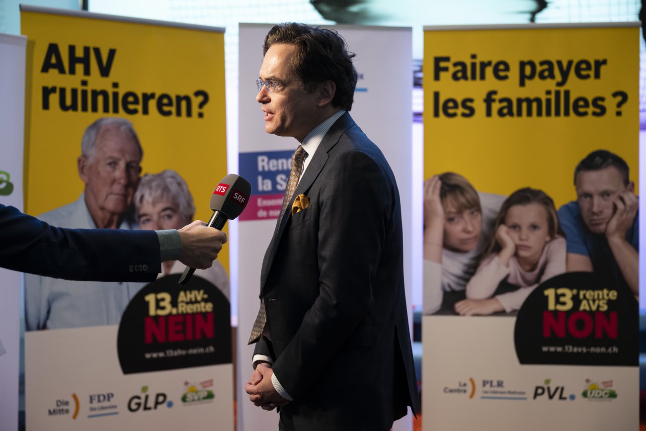 Die Gegner der 13. AHV-Rente, hier FDP-Nationalrat Olivier Feller, holen auf. (Bild: Keystone)